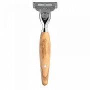 Бритвенный станок Mach3, ручка из оливы Бритвенный станок Mach3, ручка из оливы